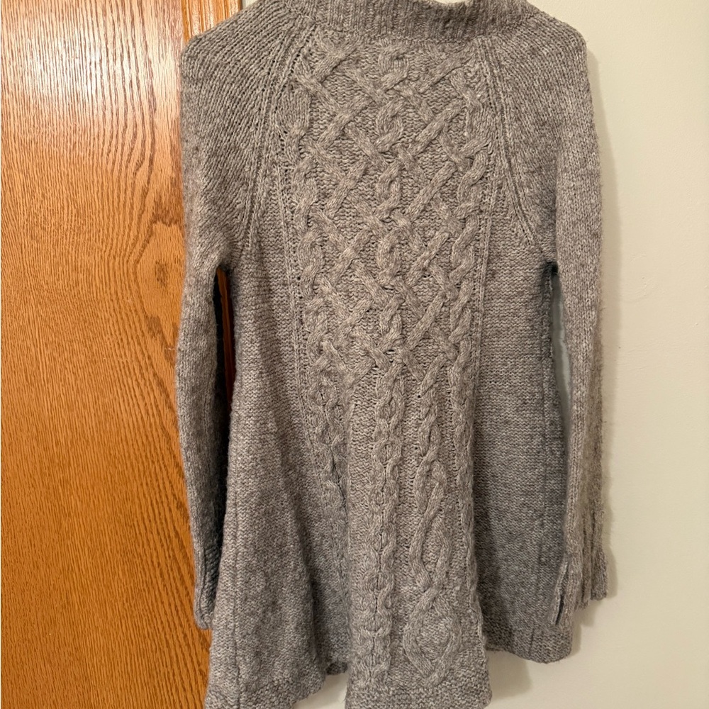 Free People Taupe Cable Knit Cardigan (wool blend) - Picture 3 of 3